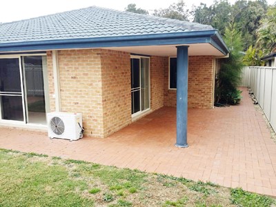 Courtyard at Lifestyle Solutions four-bedroom Supported Independent Living (SIL) house at Forster, NSW