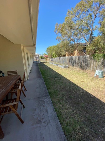 Outdoor area in Lifestyle Solutions four-bedroom Supported Independent Living (SIL) house in Silkstone, Qld