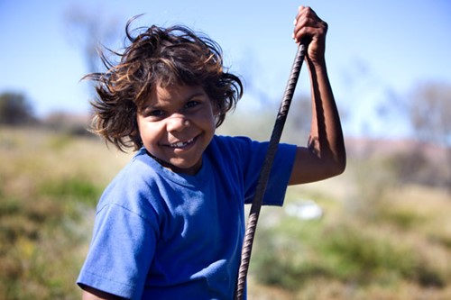 Happy young boy in foster care