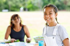 Young girl with her foster carer