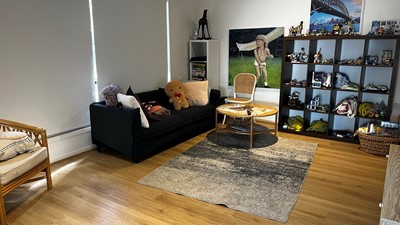 Accessible lounge in Lifestyle Solutions three-bedroom Specialist Disability Accommodation (SDA) in Pallara, Qld