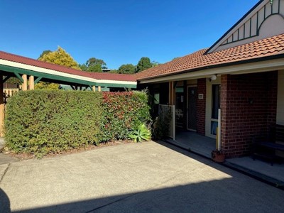 Units front entrance in Lifestyle Solutions two-bedroom Supported Independent Living accommodation in Warabrook, NSW