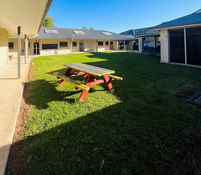 Communal outdoor area in Lifestyle Solutions Supported Independent Living property with five self-contained villas in Quakers Hill, Sydney